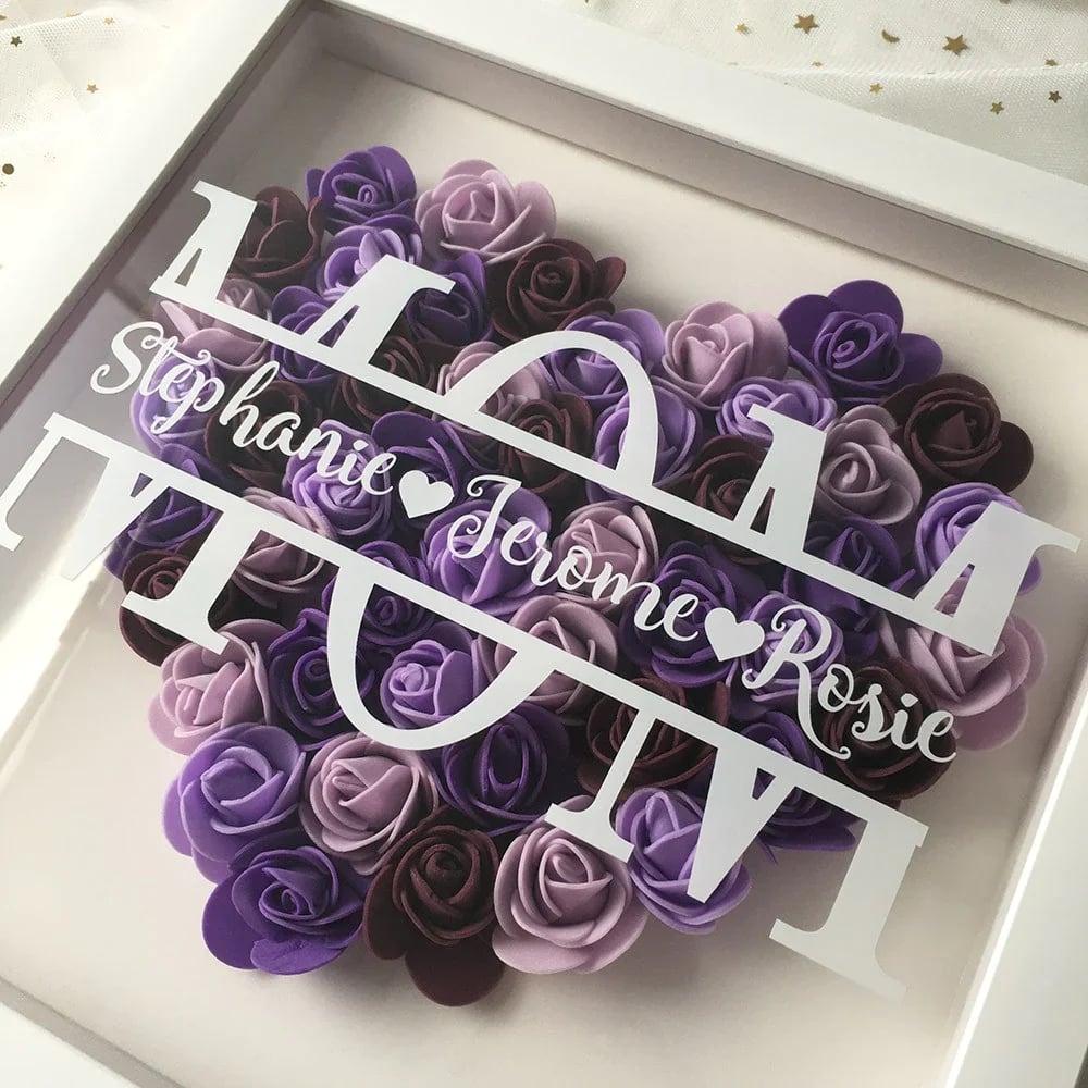 Personalized Mom Flower Shadow Box