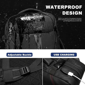 Men's Waterproof USB Charging Male Laptop Casual Travel Bag