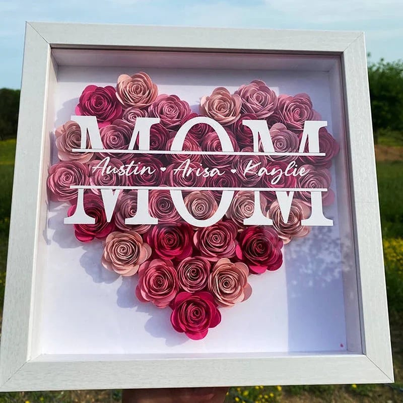 Personalized Mom Flower Shadow Box