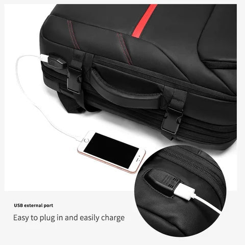 Men's Waterproof USB Charging Male Laptop Casual Travel Bag