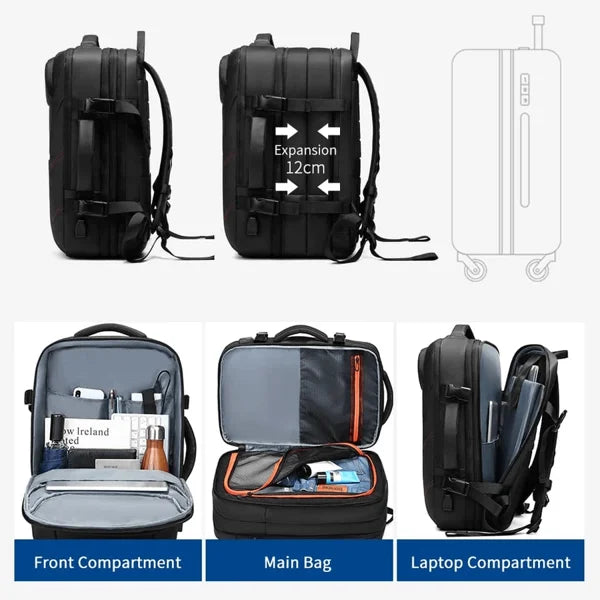 Men's Waterproof USB Charging Male Laptop Casual Travel Bag