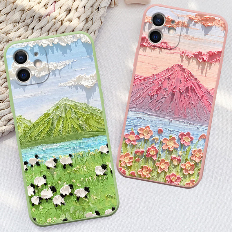 Suitable For Illustration Fresh iPhone13 Oil Painting Mobile Phone Case